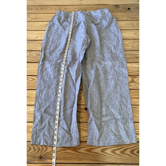 Eileen Fisher Wide Leg Linen Pants Size Large Women’s Grey - Picture 4 of 7